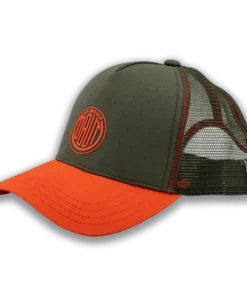 Obut kaki truckerpet met vintage oranje logo