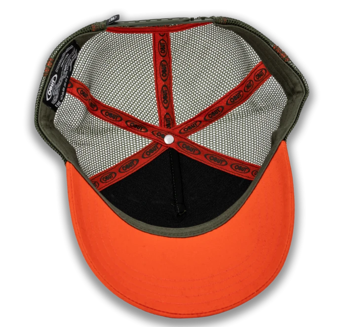 Obut kaki truckerpet met vintage oranje logo - Afbeelding 3