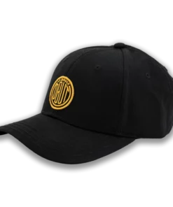 Obut zwarte pet met mosterdgeel vintage logo