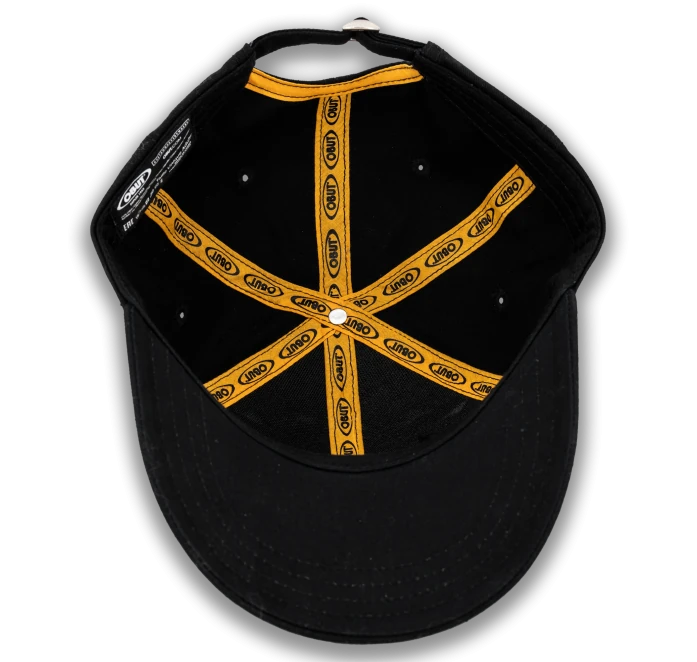 Obut zwarte pet met mosterdgeel vintage logo - Afbeelding 2
