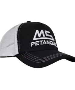 MS Pétanque pet met geborduurd logo wit